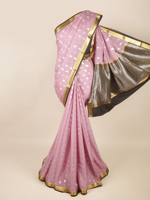 

Pothys Lavender & Brown Woven Design Zari Art Silk Saree
