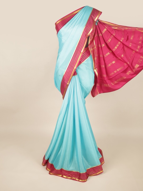 

Pothys Blue & Pink Zari Art Silk Saree