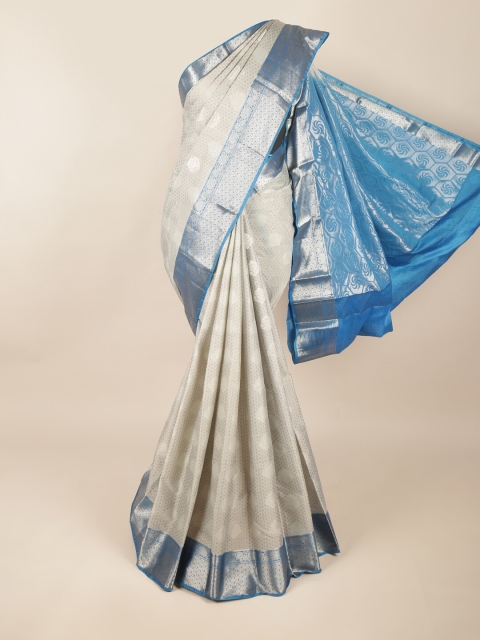 

Pothys Grey & Blue Woven Design Zari Pure Silk Saree