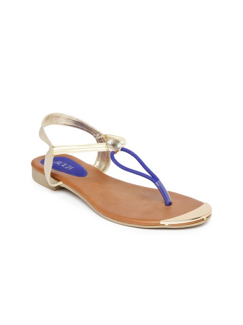

Rocia Women Blue & Gold-Toned Colourblocked Flats