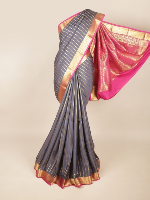 

Pothys Grey & Pink Zari Art Silk Saree