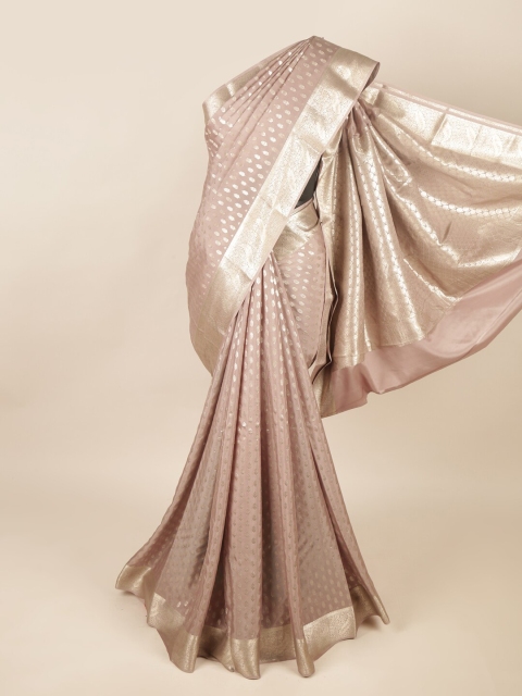 

Pothys Mauve & Gold-Toned Ethnic Motifs Zari Art Silk Saree