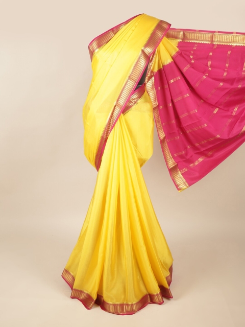 

Pothys Yellow & Pink Zari Art Silk Saree