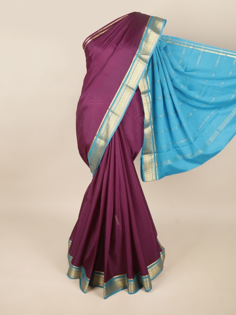 

Pothys Purple & Blue Ethnic Motifs Zari Art Silk Saree