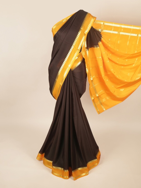 

Pothys Brown & Yellow Zari Art Silk Saree