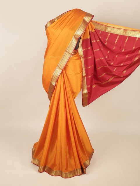 

Pothys Mustard & Red Art Silk Saree
