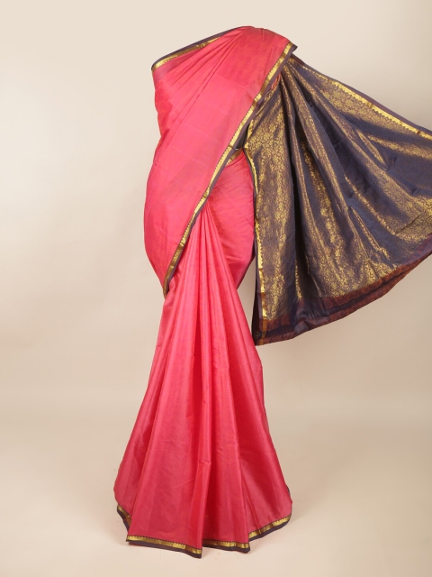 

Pothys Pink & Brown Zari Pure Silk Saree