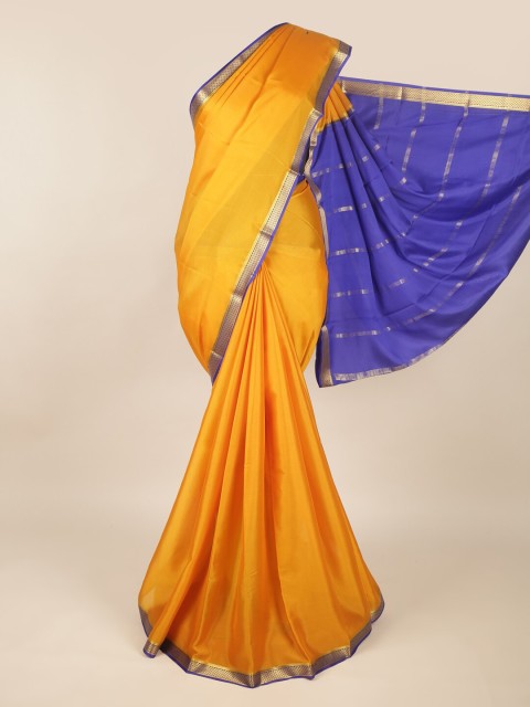 

Pothys Mustard & Blue Zari Art Silk Saree