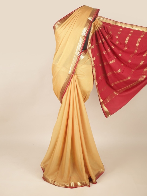 

Pothys Beige & Maroon Art Silk Saree