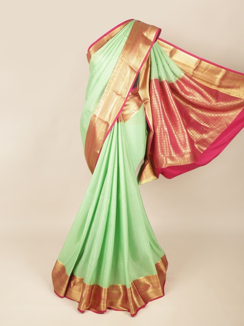 

Pothys Green & Magenta Ethnic Motifs Art Silk Saree