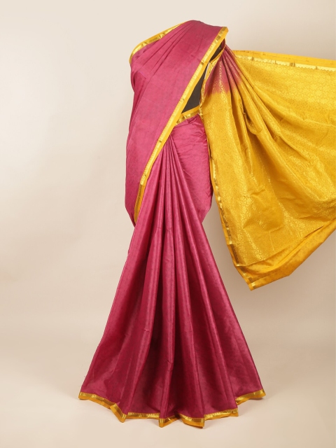 

Pothys Magenta & Yellow Zari Pure Silk Saree