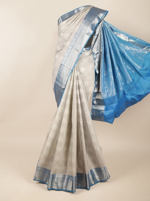 

Pothys Grey & Blue Woven Design Pure Silk Saree
