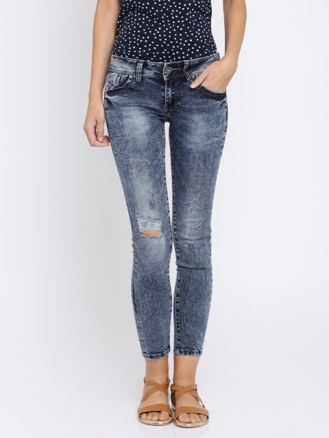 

Deal Jeans Women Blue Skinny Fit Mid Rise Mildly Distressed Jeans