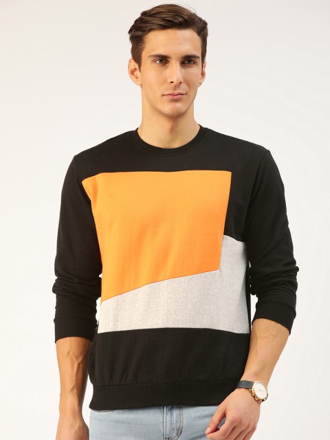 

GESPO Men Black Colourblocked Sweatshirt