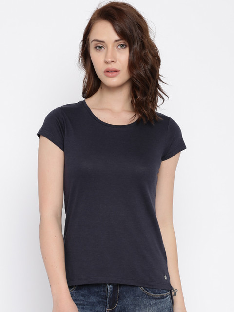 

Deal Jeans Women Navy Blue Solid Top