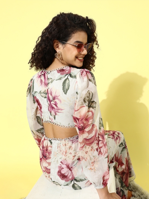 

COVER STORY Women Stunning Blue Romantic Florals Dress