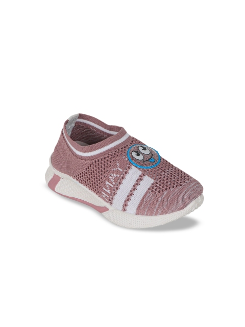

FEETWELL SHOES Unisex Kids Peach-Coloured Slip-On Sneakers