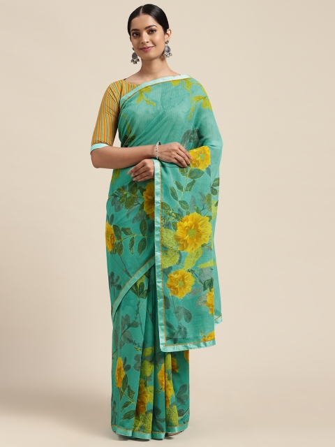 

Mitera Teal & Blue Floral Pure Georgette Saree