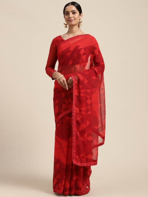 

Mitera Red Pure Georgette Saree