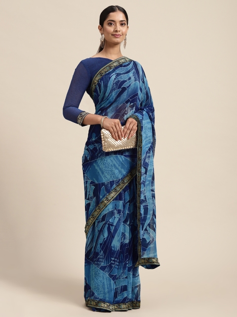 

Mitera Blue Pure Georgette Saree