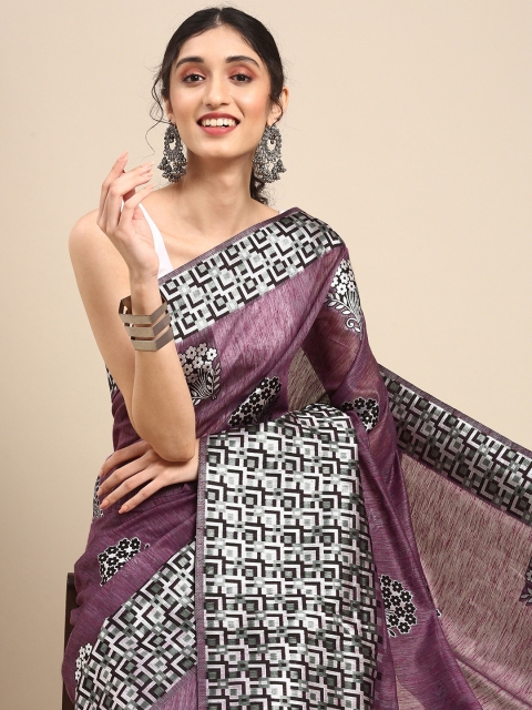 

Anouk Lavender & Black Woven Design Pure Silk Banarasi Saree