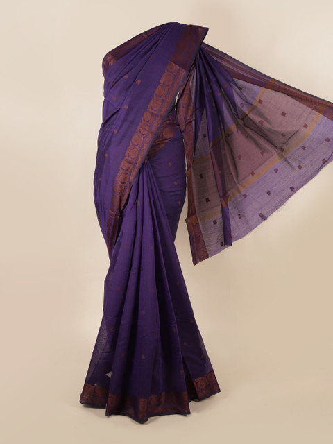 

Pothys Violet & Brown Ethnic Motifs Saree