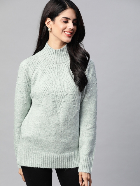 

Marks & Spencer Women Green Cable Knit Pullover