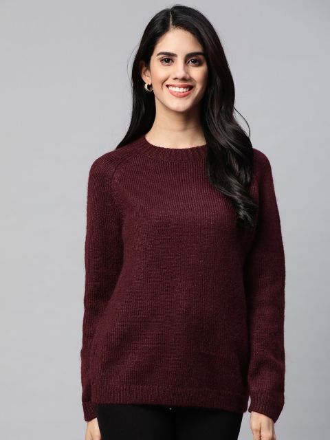 

Marks & Spencer Women Burgundy Pullover Sweater