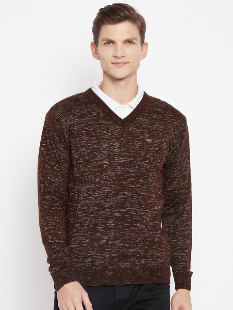 

Duke Men Brown Textured Pullover
