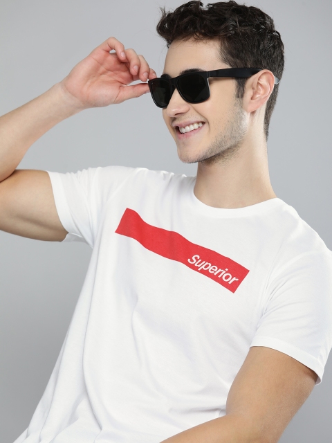 

HERE&NOW Men White Typography Printed T-shirt