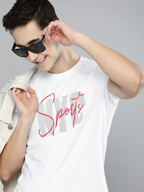 

HERE&NOW Men White Typography Printed T-shirt