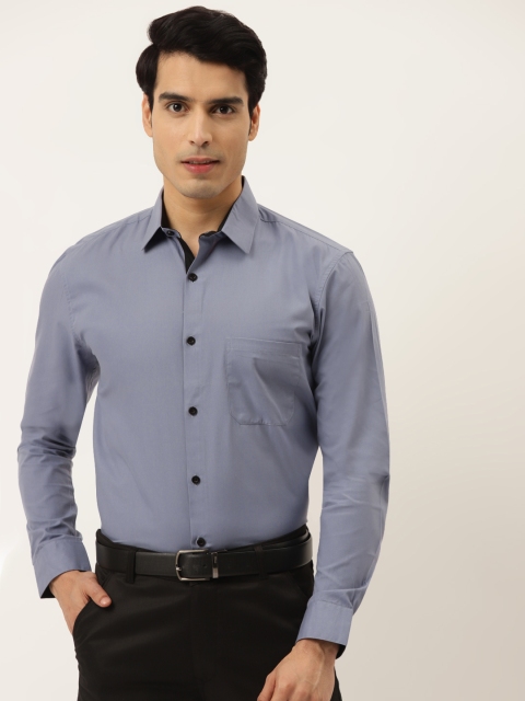 

JAINISH Men Grey Solid Pure Cotton Comfort Fit Formal Shirt