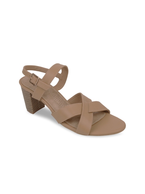 

Rocia Beige Block Peep Toes with Buckles