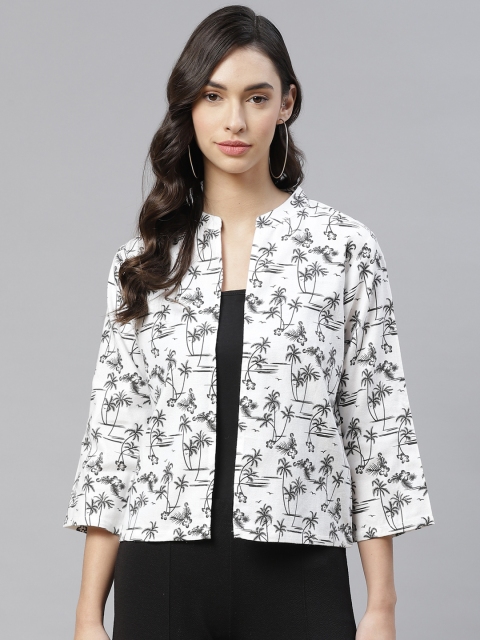 

Ayaany Women White Printed Shrug