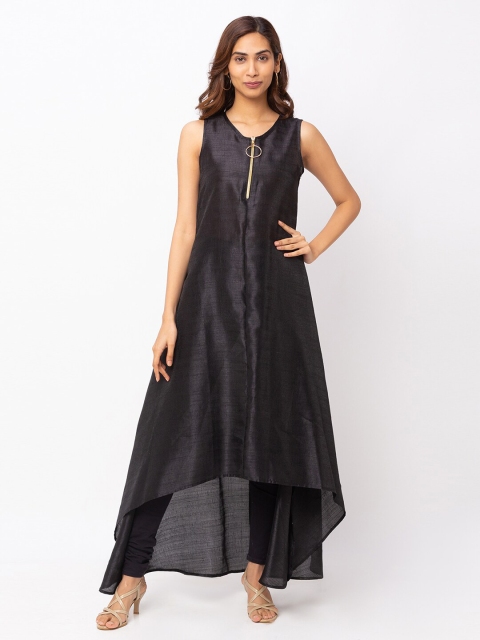 

Iti Black Tie and Dye A-Line Longline Top