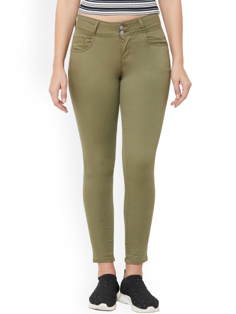 

Kraus Jeans Women Olive Green Skinny Fit High-Rise Stretchable Jeans