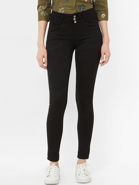 

Kraus Jeans Women Black Skinny Fit High-Rise Stretchable Jeans
