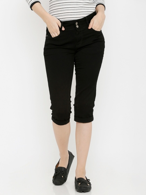 

Kraus Jeans Women Black Denim Capris