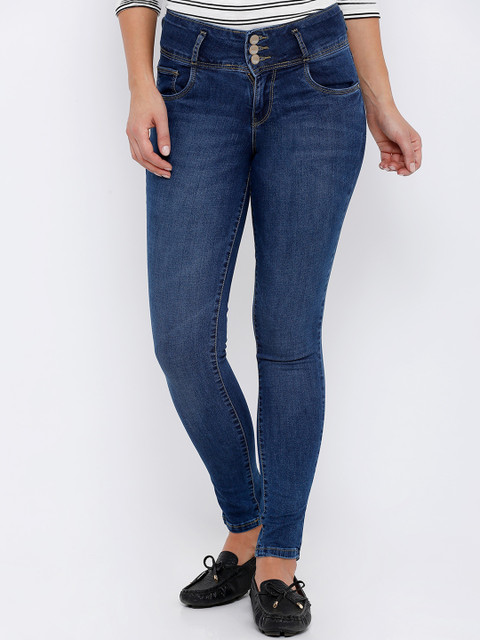 

Kraus Jeans Women Blue Skinny Fit High-Rise Light Fade Stretchable Jeans