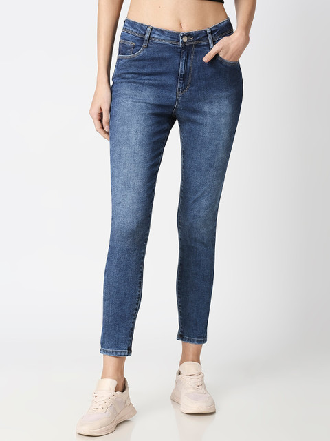 

Kraus Jeans Women Blue Skinny Fit High-Rise Light Fade Stretchable Jeans