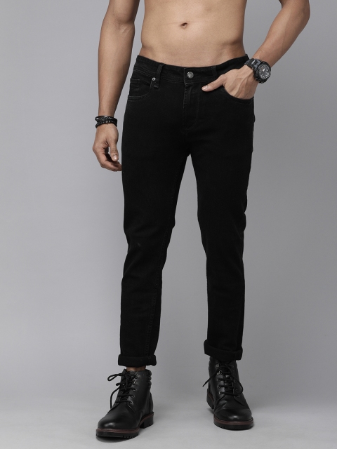

The Roadster Lifestyle Co Men Black Skinny Fit Mid-Rise Clean Look No Fade Jeans