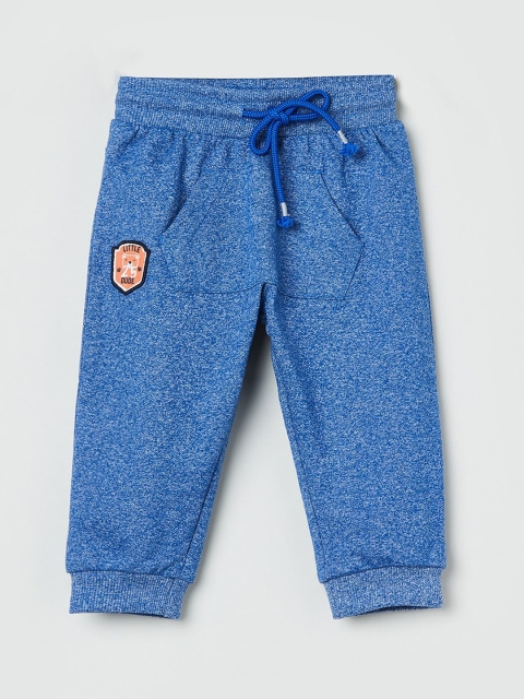 

max Boys Blue Self-Design Cotton Joggers