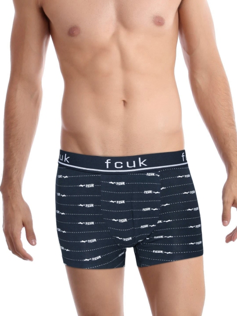 

FCUK Navy Printed Trunks FTR02, Navy blue