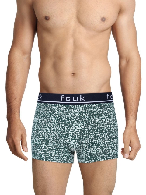 

FCUK Green & White Brand Print Trunks FTR01