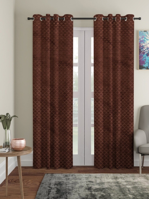 

Molly & Michel Brown Set of 2 Long Door Curtain