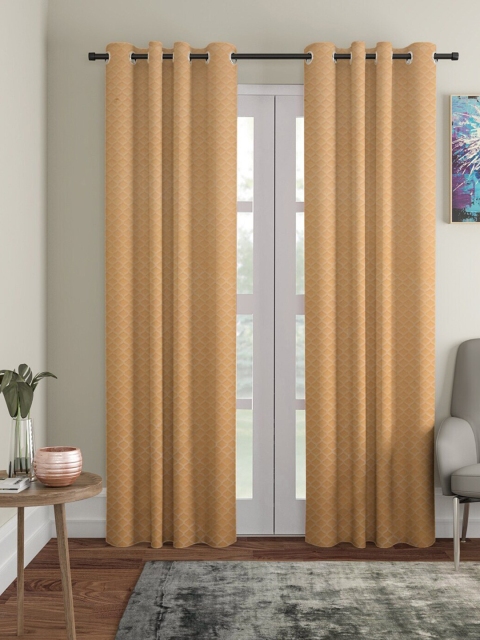 

Molly & Michel Cream-Coloured Set of 2 Geometric Door Curtain