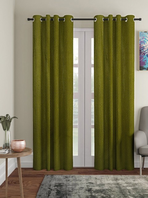 

Molly & Michel Set Of 2 Green Regular Long Door Curtains