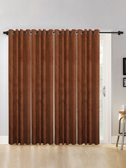 

Molly & Michel Brown Set of 4 Long Door Curtain