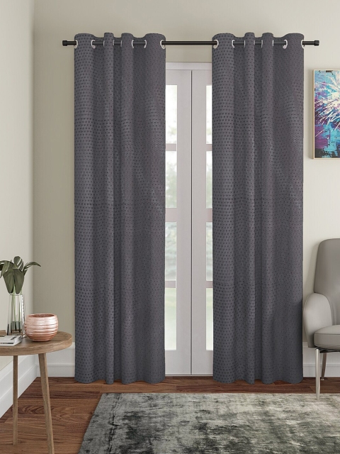 

Molly & Michel Grey Set of 2 Long Door Curtain