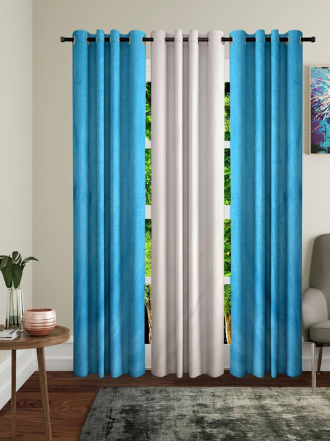 

Molly & Michel Blue & White Set of 3 Door Curtain